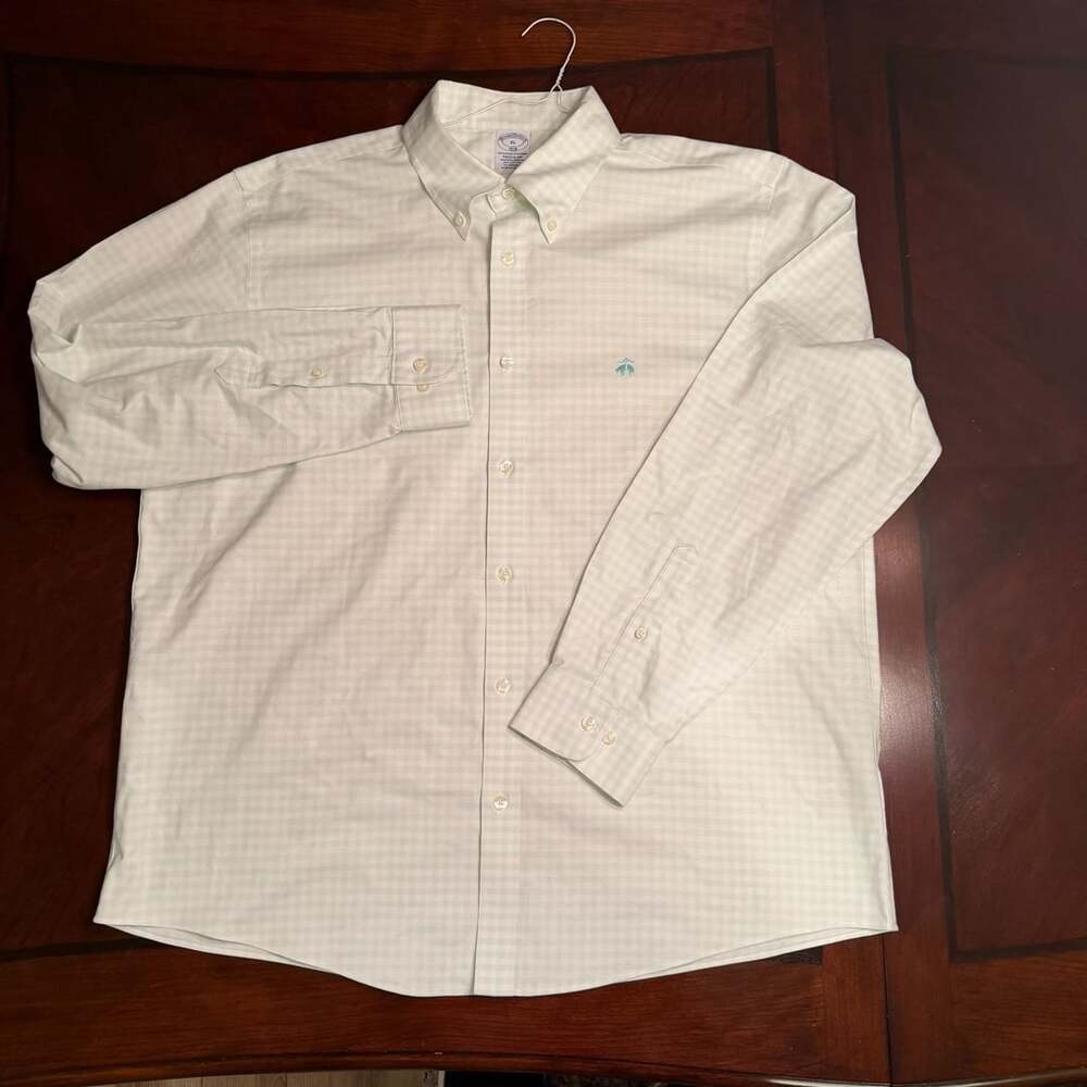 Brooks Brothers 1818 Non-Iron Stretch Regular Fit Check Long Sleeve Shirt XL